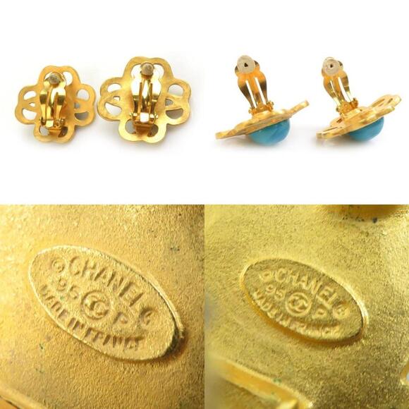 CHANEL Blue Logo Earrings - Picture 5 of 5